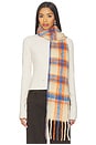 view 1 of 3 Highland Plaid Skinny Scarf in Ivory Combo