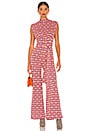 view 1 of 3 Vibe Check Jumpsuit in Retro Red Combo