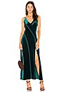 view 1 of 3 Spliced Velvet Maxi Dress in Green