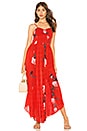 view 1 of 3 Beau Smocked Printed Slip Dress in Red