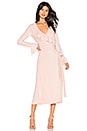 view 1 of 4 One More Time Lurex Wrap Dress in Peach