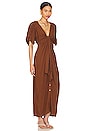 view 2 of 3 Vintage Summer Midi Dress in Chocolate Swirl