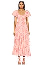 view 1 of 3 Short Sleeve Sundrenched Maxi Dress In Pinky Combo in Pinky Combo