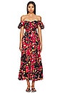 view 2 of 4 Sundrenched Short Sleeve Maxi Dress in Dark Red Combo