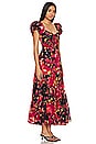 view 3 of 4 Sundrenched Short Sleeve Maxi Dress in Dark Red Combo