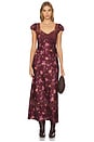 view 1 of 3 VESTIDO MIDI FREE PEOPLE BUTTERFLY BABE in Brown