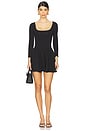 view 1 of 3 x free-est Onda Sleeved Mini Dress In Black in Black