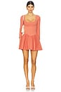 view 1 of 3 x free-est Onda Sleeved Mini Dress In Red Mango in Red Mango