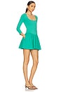 view 2 of 3 x free-est Onda Sleeved Mini Dress In Malachite Green in Malachite Green
