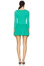 view 3 of 3 x free-est Onda Sleeved Mini Dress In Malachite Green in Malachite Green