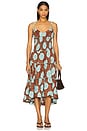 view 1 of 4 Adriel Midi Dress in Nutmeg Combo