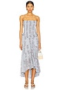view 1 of 3 Alejandra Midi Dress in Soft Blue Combo