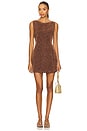 view 1 of 3 Atlas Suede Mini Dress in Chicory Coffee