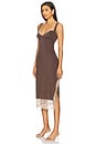 view 3 of 4 x Intimately FP Party Crasher Midi Slip Dress In Mushroom & Double Espresso in Mushroom & Double Espresso