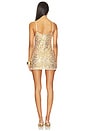view 3 of 4 Midnight Kiss Mini Slip Dress in Gold Combo