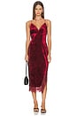 view 1 of 3 Raise A Toast Midi Slip Dress in Garnet Grotto