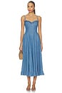 view 1 of 3 ROBE MI-LONGUE FREE PEOPLE ANOTHER SEASON in Boardwalk Blue