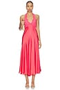 view 1 of 3 Petal Party Midi Slip Dress in Tart Berry