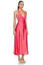 view 2 of 3 Petal Party Midi Slip Dress in Tart Berry