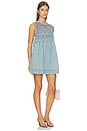 view 1 of 3 ROBE MAISIE SMOCKED DENIM MINI in Indigo Haze