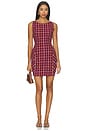 view 1 of 4 Atlas Plaid Mini Dress in Cocoa Plum Combo