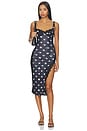 view 1 of 5 Not Your Baby Midi Printed Slip Dress in Black Polka Dot Combo