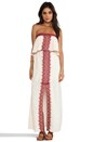 view 1 of 6 Marrakesh Strapless Embroidered Dress in Eggshell