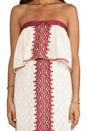 view 5 of 6 Marrakesh Strapless Embroidered Dress in Eggshell