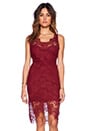 view 1 of 4 Peek-A-Boo Slip Dress in Deep Cranberry