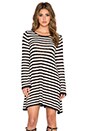 view 1 of 4 Striped Swing Tunic in Ivory & Black