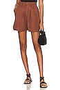 view 1 of 4 Calla Linen Trouser Short in Spiced Pecan
