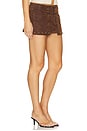 view 2 of 4 Suede Micro Mini Skort in Shaved Chocolate