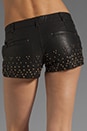 view 6 of 7 Vegan Leather Studded Rocker Shorts in Black