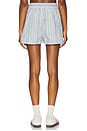 view 4 of 6 Get Free Striped Pull On Short in Sky Blue Combo