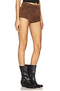 view 2 of 6 x We The Free Cool Kid Suede Micro Shorts In Shaved Chocolate in Shaved Chocolate