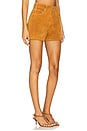 view 2 of 6 x We The Free Tippi Faux Suede Short In Dark Honey in Dark Honey