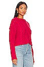 view 2 of 4 Cutting Edge Cable Sweater in Cranberry