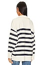 view 3 of 4 Coastal Stripe Pullover in Champagne Navy Combo