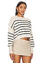 view 3 of 5 Stripe Easy Street Crop Sweater in Pearl Combo