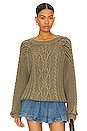 view 1 of 4 Frankie Cable Sweater in Olive Stone