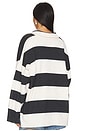 view 3 of 4 Coastal Stripe Pullover in Carbon Champagne