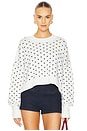 view 1 of 4 Pattern Easy Street Crop Sweater in White Navy Combo