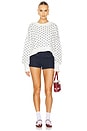 view 4 of 4 Pattern Easy Street Crop Sweater in White Navy Combo