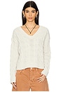 view 1 of 4 Washed Cable V Neck Sweater in Optic White