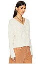 view 2 of 4 Washed Cable V Neck Sweater in Optic White