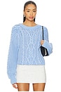 view 1 of 4 Frankie Cable Sweater in Della Robbia Blue