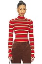 view 1 of 4 x REVOLVE Breeze Striped Turtleneck Sweater in Red Cinnamon Combo