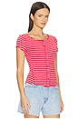 view 2 of 5 Most Wanted Striped Cardigan in Red & White Stripe