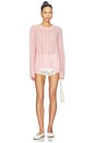 view 5 of 4 Sheer Luck Cable Sweater in Peach Skin