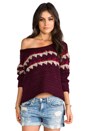 view 1 of 6 Fuzzy Fair Isle Pull Over in Merlot